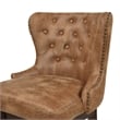 Home Square Tufted High Back Counter Height Barstool in Tan Brown - Set of 2