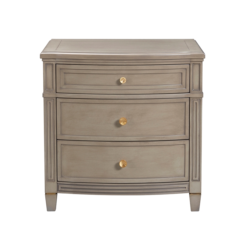 Home Square Accent End Table in Gray Cashmere and Gold - Set of 2