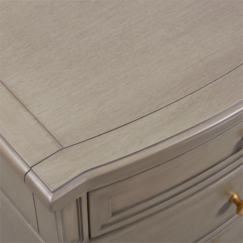 Home Square Accent End Table in Gray Cashmere and Gold - Set of 2