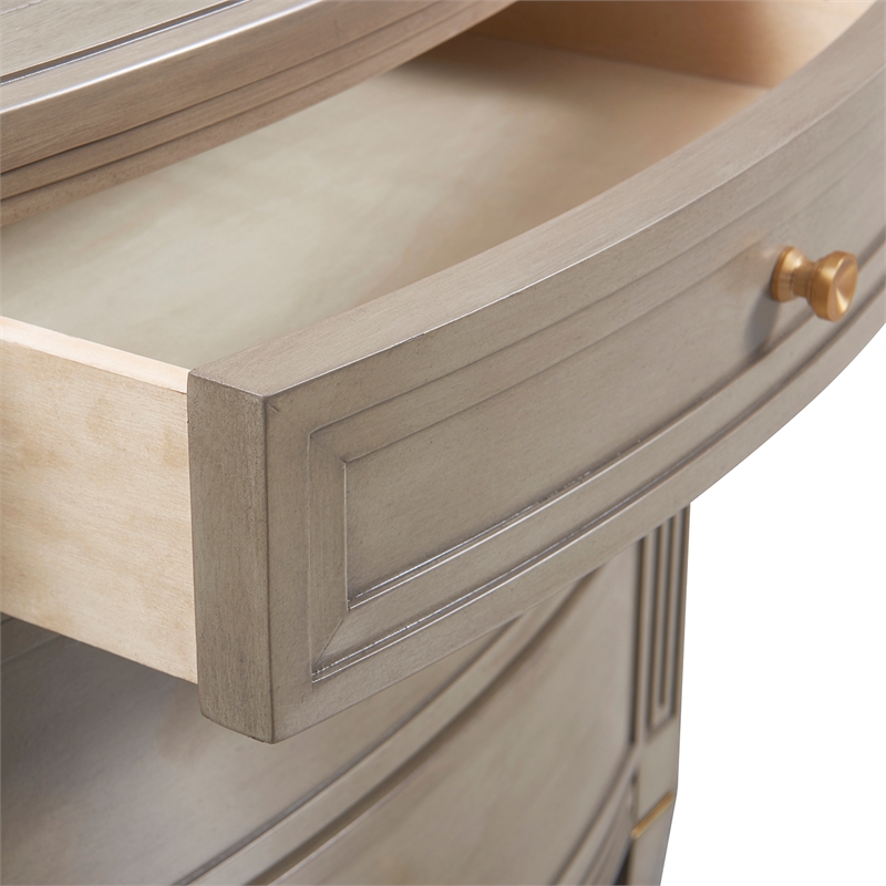 Home Square Accent End Table in Gray Cashmere and Gold - Set of 2