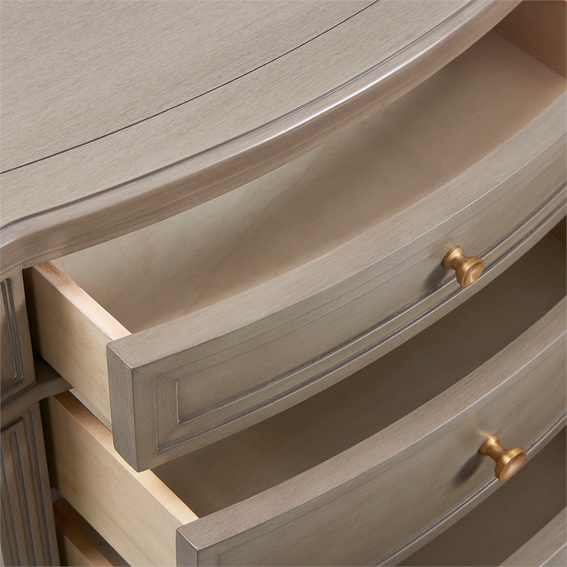 Home Square Accent End Table in Gray Cashmere and Gold - Set of 2