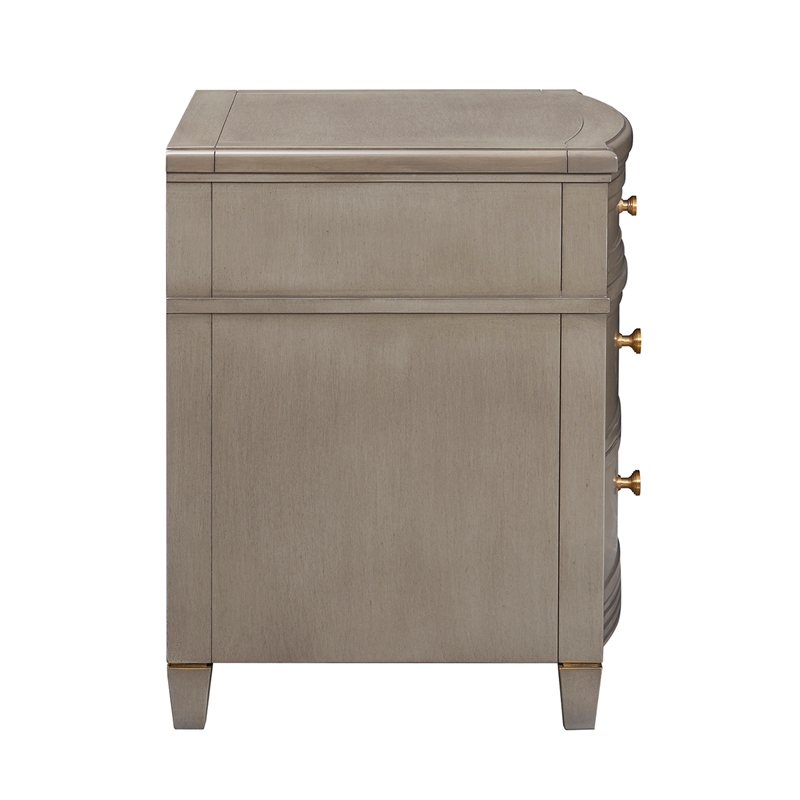 Home Square Accent End Table in Gray Cashmere and Gold - Set of 2