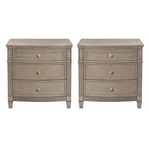 Home Square Accent End Table in Gray Cashmere and Gold - Set of 2