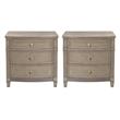 Home Square Accent End Table in Gray Cashmere and Gold - Set of 2