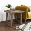 Home Square Reclaimed Pine End Table in Weathered Gray - Set of 2