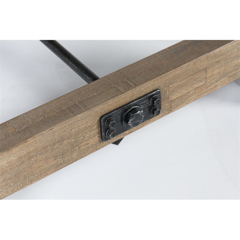 Home Square Reclaimed Pine End Table in Weathered Gray - Set of 2