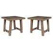 Home Square Reclaimed Pine End Table in Weathered Gray - Set of 2