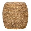Home Square Round Rattan Abaca End Table in Multi Brown - Set of 2