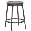 Home Square Metal and Wood Backless Counter Stool in Gray - Set of 3
