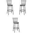 Home Square Metal Swivel Bar Stool in Gray Finish - Set of 3