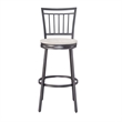 Home Square Metal Swivel Bar Stool in Gray and Whitewashed - Set of 3