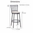 Home Square Metal Swivel Bar Stool in Gray and Whitewashed - Set of 3