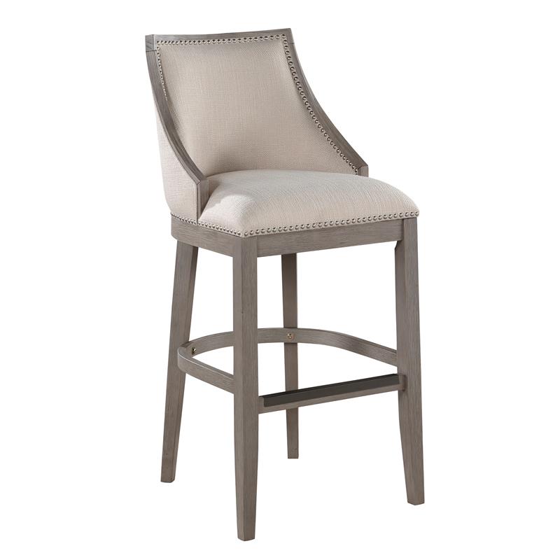 Home Square Solid Driftwood Bar Stool in Gray Finish - Set of 3