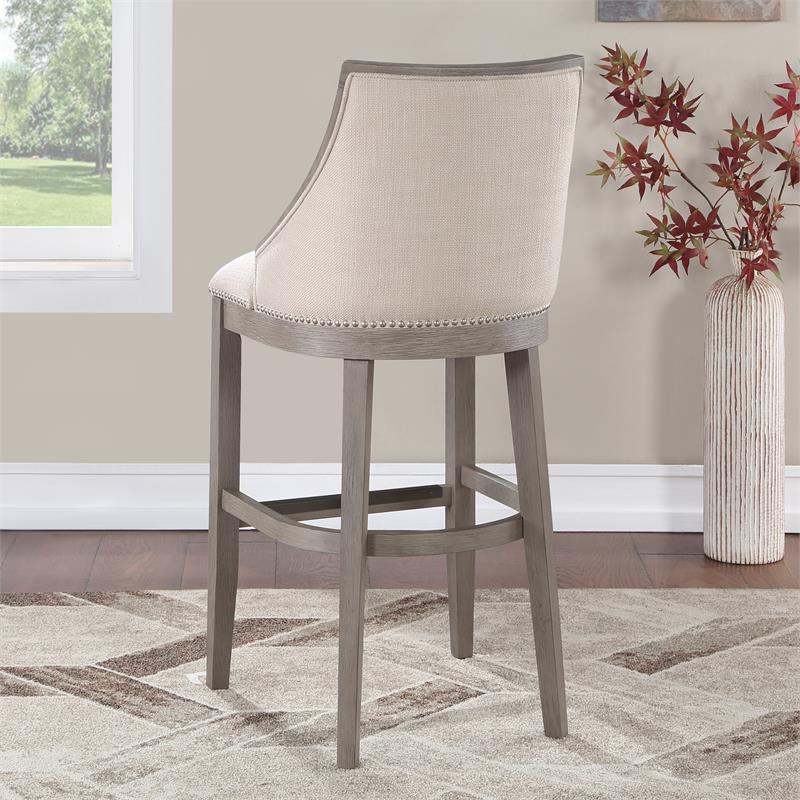 Home Square Solid Driftwood Bar Stool in Gray Finish - Set of 3