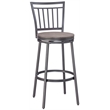Home Square Metal Swivel Bar Stool in Gray Finish - Set of 2