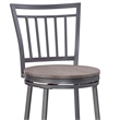 Home Square Metal Swivel Bar Stool in Gray Finish - Set of 2