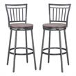 Home Square Metal Swivel Bar Stool in Gray Finish - Set of 2
