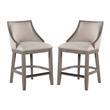 Home Square Solid Wood Driftwood Counter Stool in Gray Finish - Set of 2