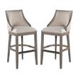 Home Square Solid Driftwood Bar Stool in Gray Finish - Set of 2