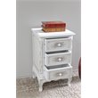 Home Square 3 Drawer End Table in Antique White Finish - Set of 2