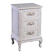 Home Square 3 Drawer End Table in Antique White Finish - Set of 2