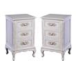 Home Square 3 Drawer End Table in Antique White Finish - Set of 2