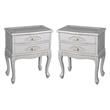 Home Square 2 Drawer End Table in Antique White Finish - Set of 2
