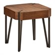 Home Square Hexagon Wood End Table in Canyon Oak Finish - Set of 2