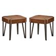 Home Square Hexagon Wood End Table in Canyon Oak Finish - Set of 2