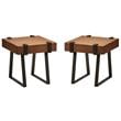 Home Square Contemporary Wood End Table in Canyon Oak - Set of 2