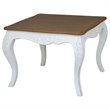 Home Square Square End Table in Antique White Finish - Set of 2
