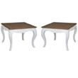 Home Square Square End Table in Antique White Finish - Set of 2