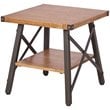 Home Square Contemporary 2-Tier End Table in Rustic Brown - Set of 2
