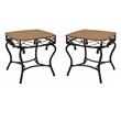 Home Square Patio Side Table in Honey Pecan Finish - Set of 2