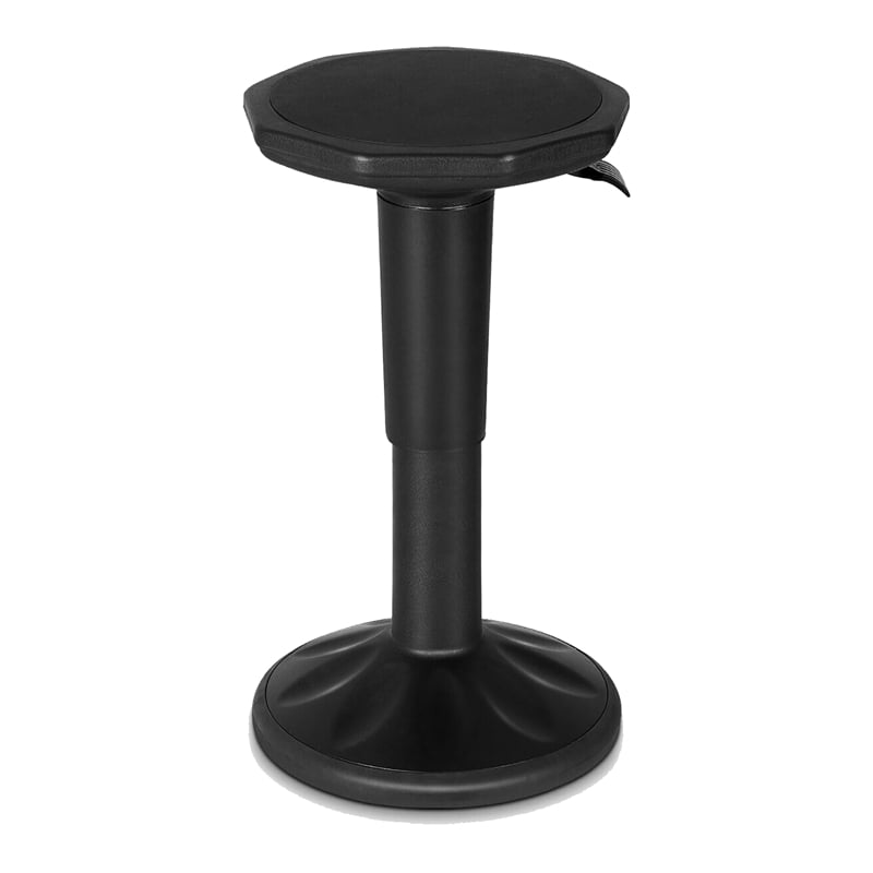 Home Square Contemporary Plastic Bar Stool in Black Finish - Set of 2