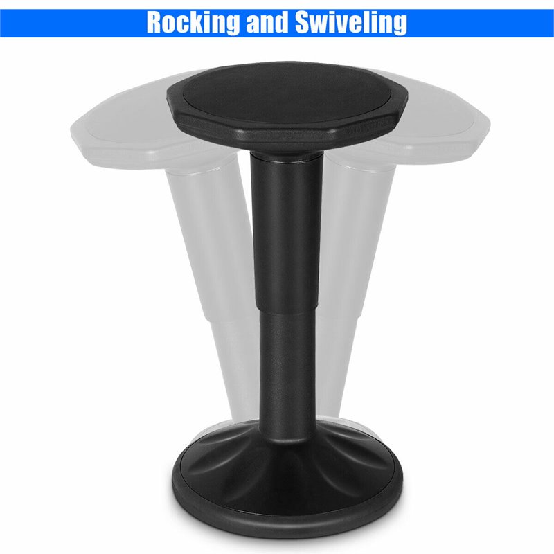 Home Square Contemporary Plastic Bar Stool in Black Finish - Set of 2