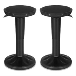 Home Square Contemporary Plastic Bar Stool in Black Finish - Set of 2