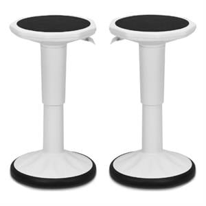 Home Square Contemporary Plastic Bar Stool in White Finish - Set of 2