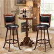 Home Square 29'' Rubber Wood and PVC Bar Height Stool in Espresso - Set of 2