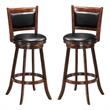 Home Square 29'' Rubber Wood and PVC Bar Height Stool in Espresso - Set of 2