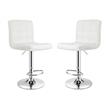 Home Square Contemporary Metal Swivel Armless Bar Stool in White - Set of 2