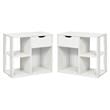 Home Square Contemporary Particle Board Side Table in White - Set of 2