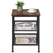 Home Square 3-Tier End Side Table with 2 Adjustable Shelves in Brown - Set of 2