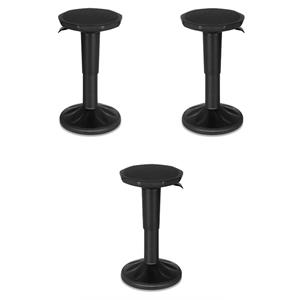 Home Square Contemporary Plastic Bar Stool in Black Finish - Set of 3