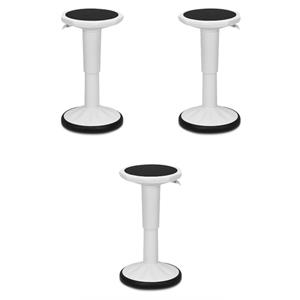 Home Square Contemporary Plastic Bar Stool in White Finish - Set of 3