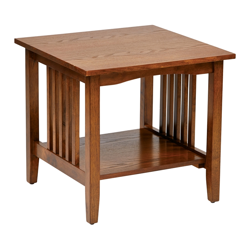 Home Square Engineered Wood End Table in Ash Brown Finish - Set of 2