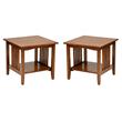 Home Square Engineered Wood End Table in Ash Brown Finish - Set of 2