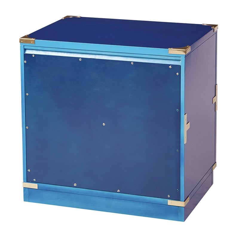 Home Square 2 Drawer Cabinet in Lapis Blue Fully Assembled - Set of 2