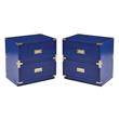 Home Square 2 Drawer Cabinet in Lapis Blue Fully Assembled - Set of 2