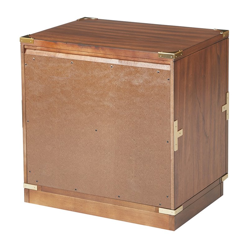 Home Square 2 Drawer Engineered Wood Cabinet in Toasted Brown - Set of 2
